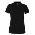 Asquith & Fox Womens/Ladies Short Sleeve Performance Blend Polo Shirt (Black) (L)