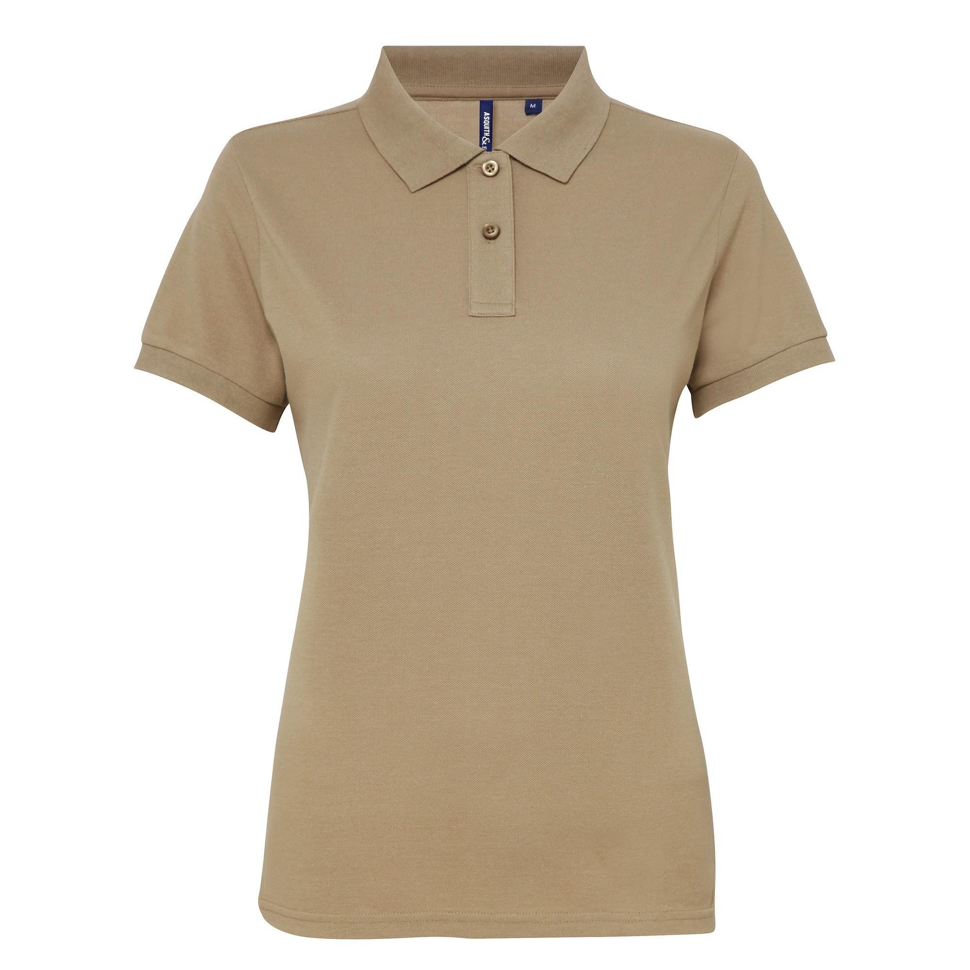 Asquith & Fox Womens/Ladies Short Sleeve Performance Blend Polo Shirt (Khaki) (L)