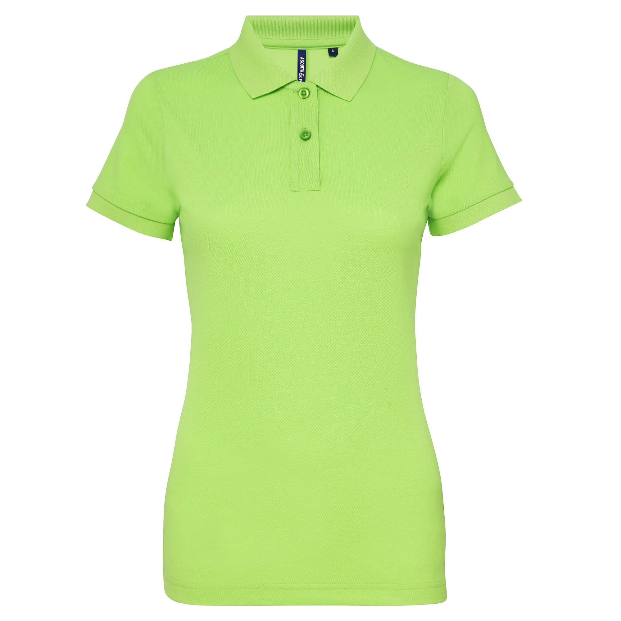 Asquith & Fox Womens/Ladies Short Sleeve Performance Blend Polo Shirt (Neon Green) (XL)