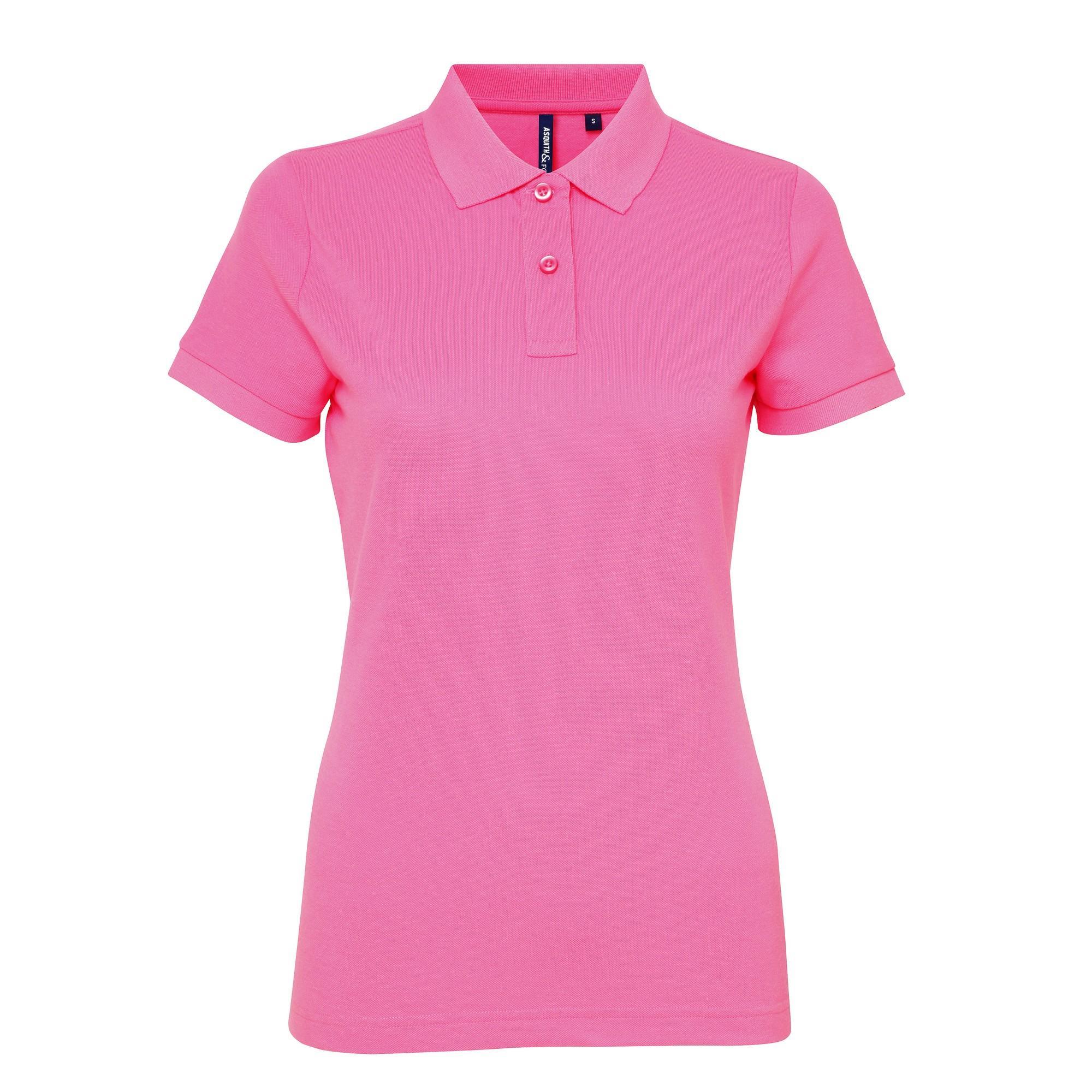 Asquith & Fox Womens/Ladies Short Sleeve Performance Blend Polo Shirt (Neon Pink) (2XL)