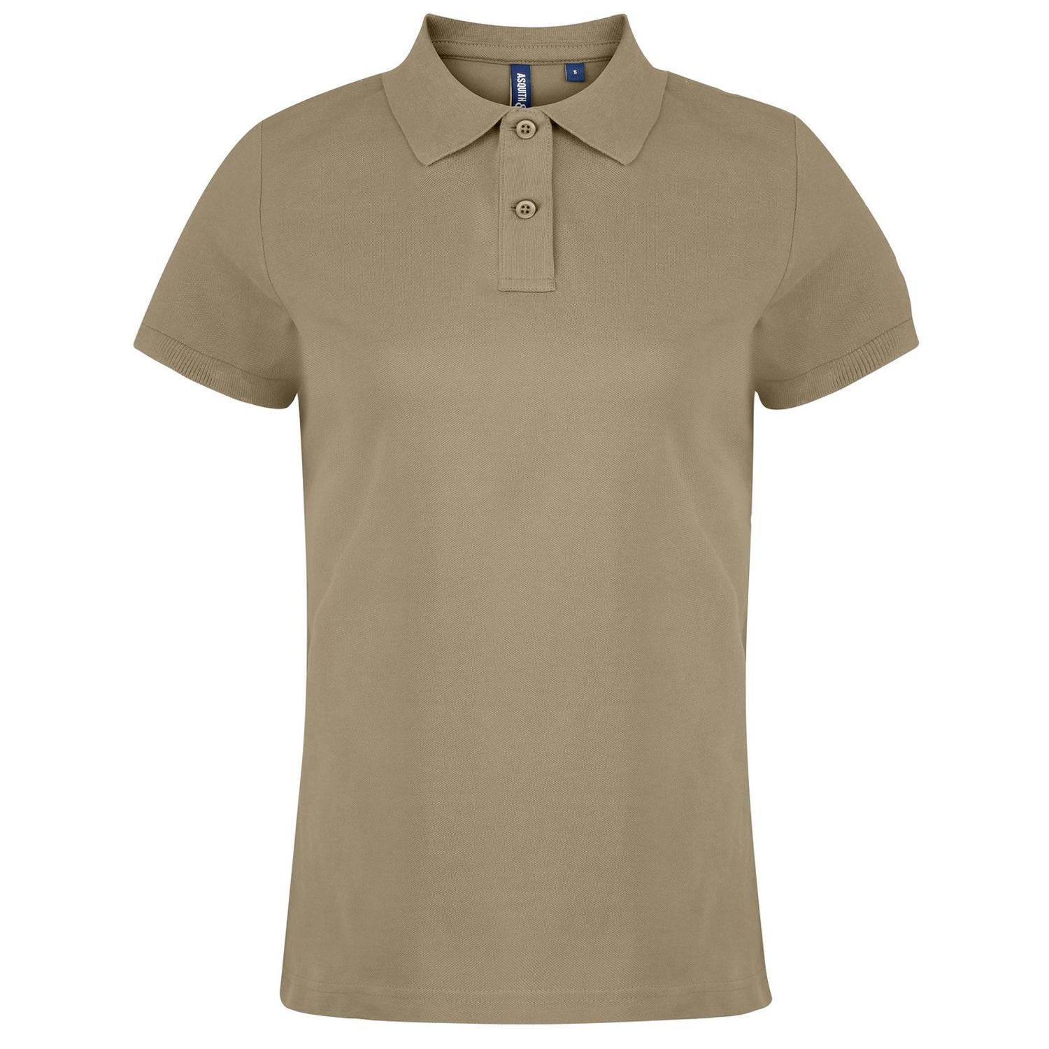 Asquith & Fox Womens/Ladies Plain Short Sleeve Polo Shirt (Khaki) (M)