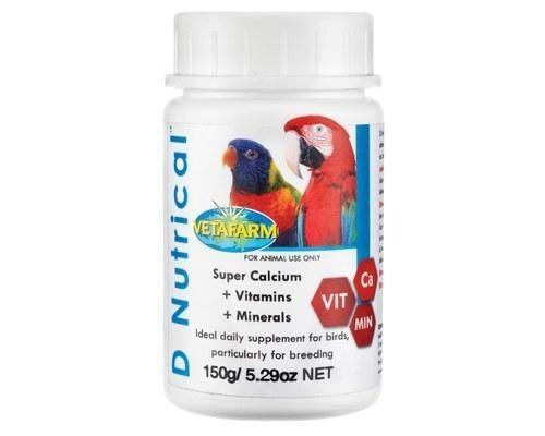 Vetafarm D'Nutrical Calcium Vitamins Mineral Supplement for Birds 150g
