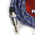 CARSON 10 Foot Guitar Lead / Instrument Cable Noiseless Braided Blue
