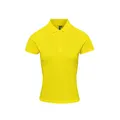 Premier Womens/Ladies Coolchecker Plus Piqu Polo With CoolPlus (Yellow) (M)