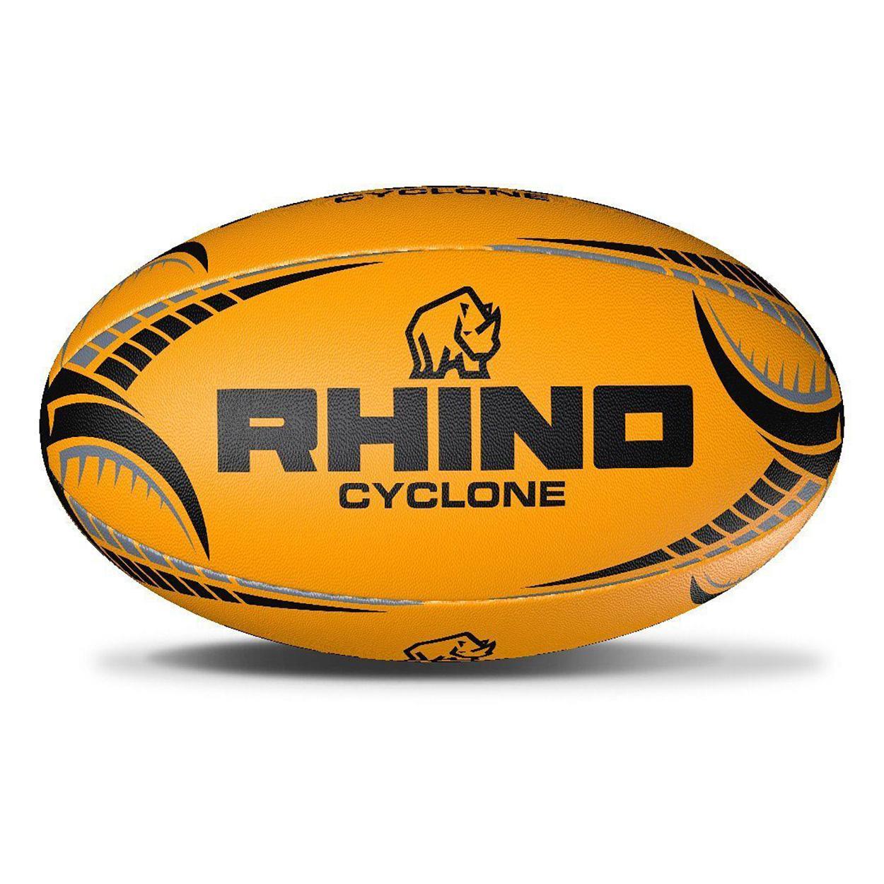 Rhino Cyclone Rugby Ball (Fluorescent Orange) (3)