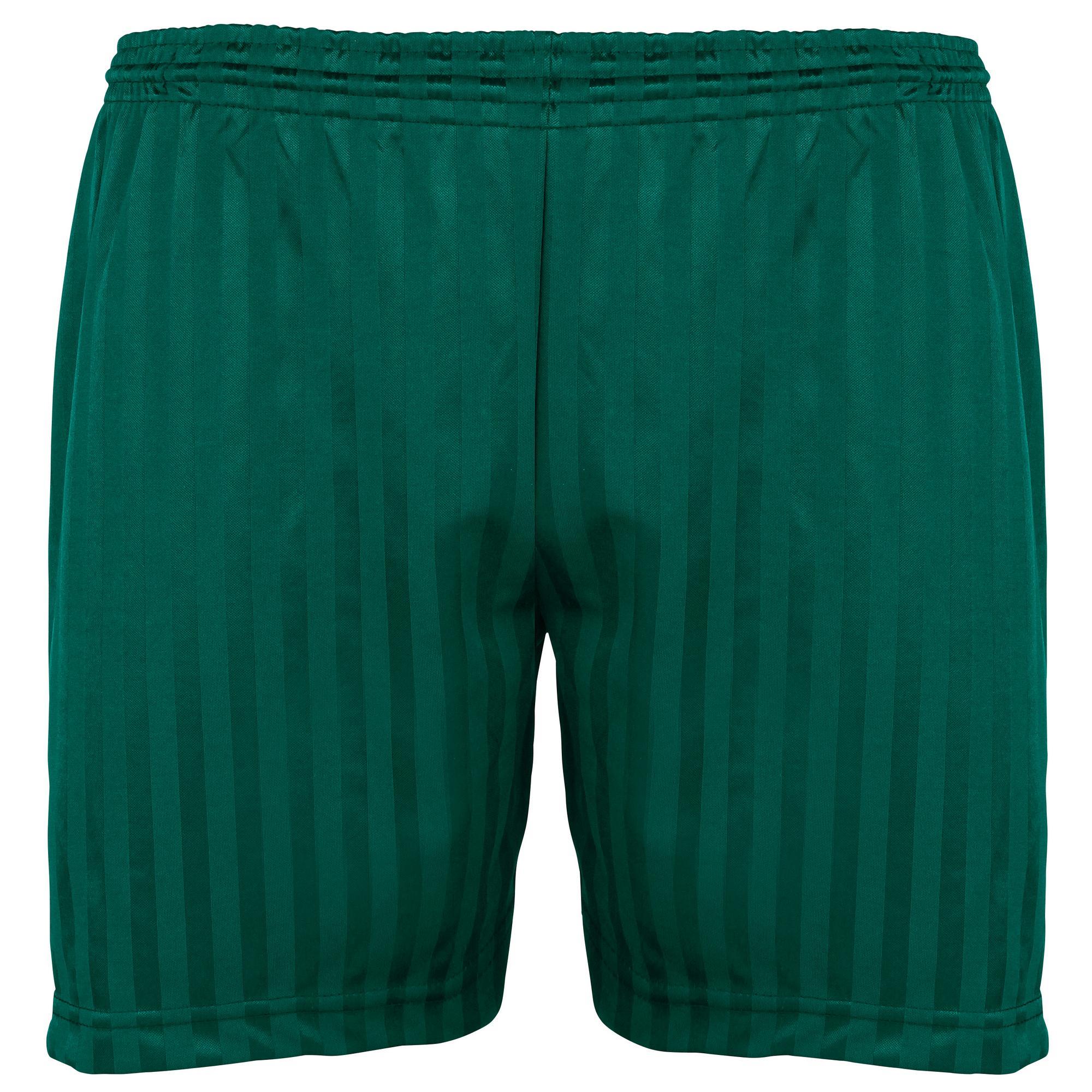Maddins Kids Unisex Shadow Stripe Sports Shorts (Bottle Green) (26-28)