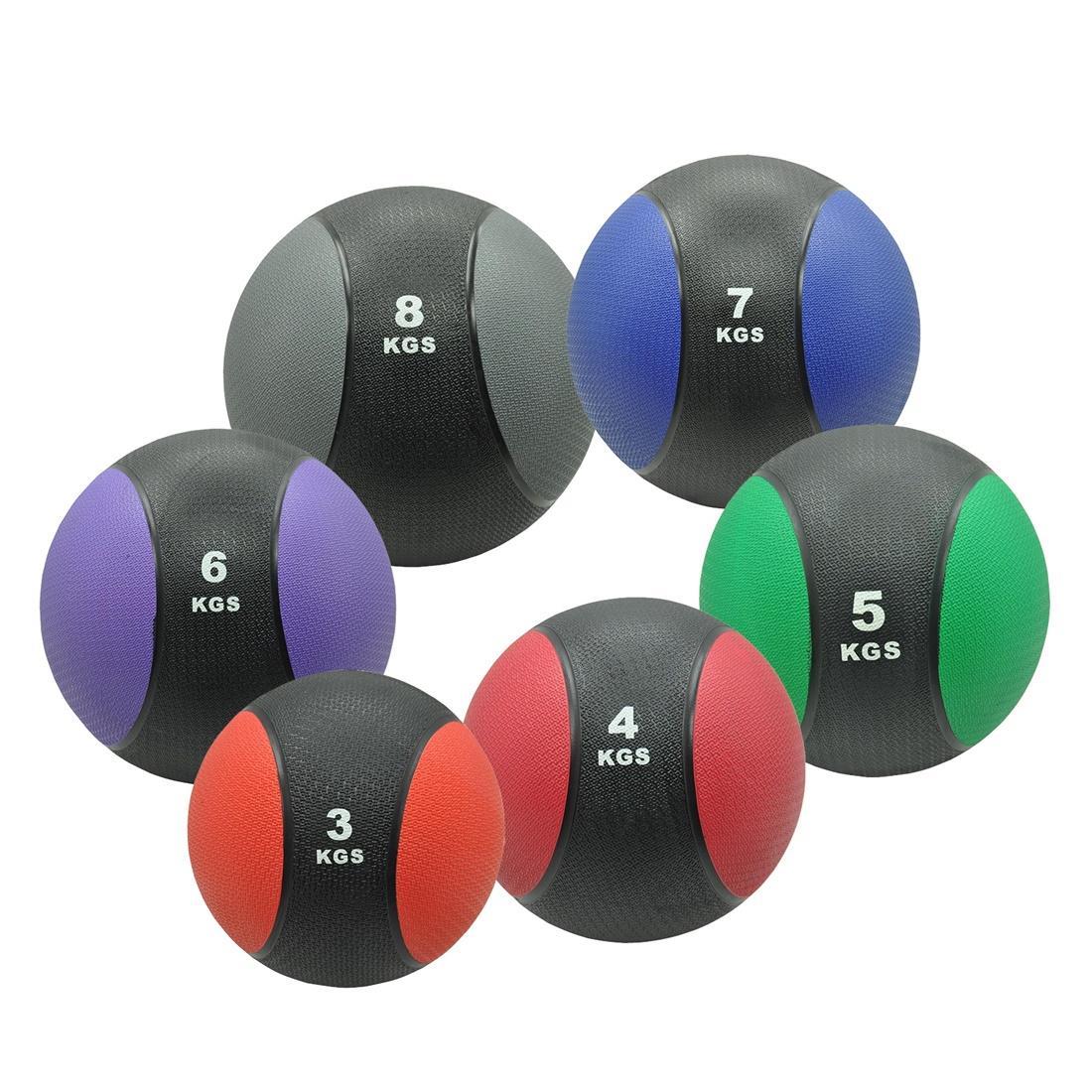 3+4+5+6+7+8kg Commercial Rubber Medicine Ball Set / Gym Fitness Exercise Ball