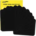 Premium Quality Fabric Iron on Patches Inside & Outside Strongest Glue 100% Cotton Black Repair Decorating Kit 12 Pieces Size 3" by 4 1/4"(7.5 cm x 10.5 cm)