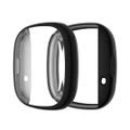 StrapsCo TPU Fullbody Protective Watch Case For Fitbit Versa 3/Fitbit Sense (Black)