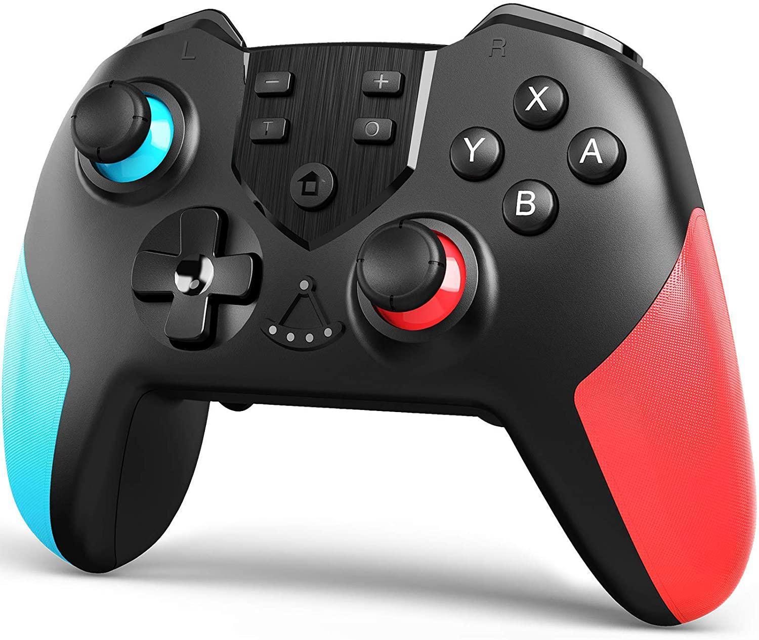 Wireless Gaming Controller for Switch, Switch Lite – Gamepad with Button Programming Mode – Turbo and Vibration Function – Enhanced Precision and Control( Blue & red& )