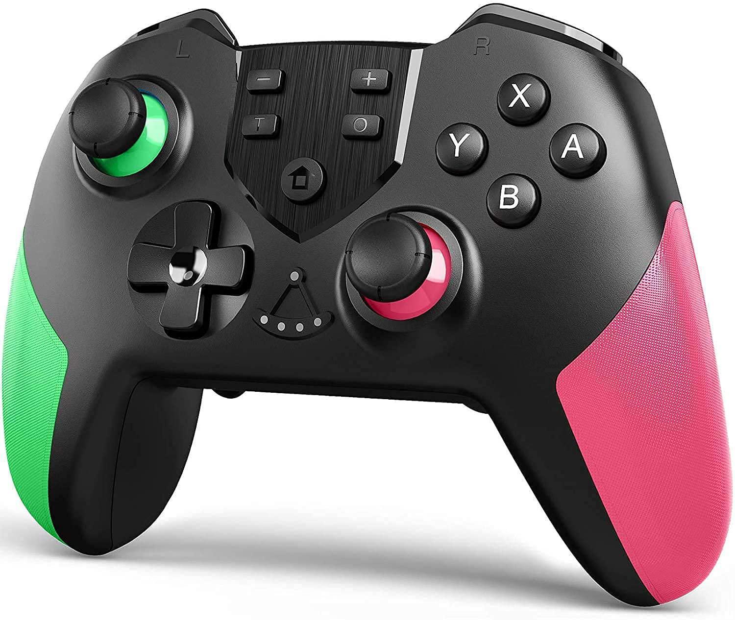 Wireless Gaming Controller for Switch, Switch Lite – Gamepad with Button Programming Mode – Turbo and Vibration Function – Enhanced Precision and Control( Green & Pink )