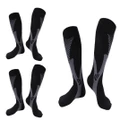 Adore 3 Pairs Sport Compression Socks Knee-Length for Nurse Edema Diabetic Sports Socks-Black, S/M