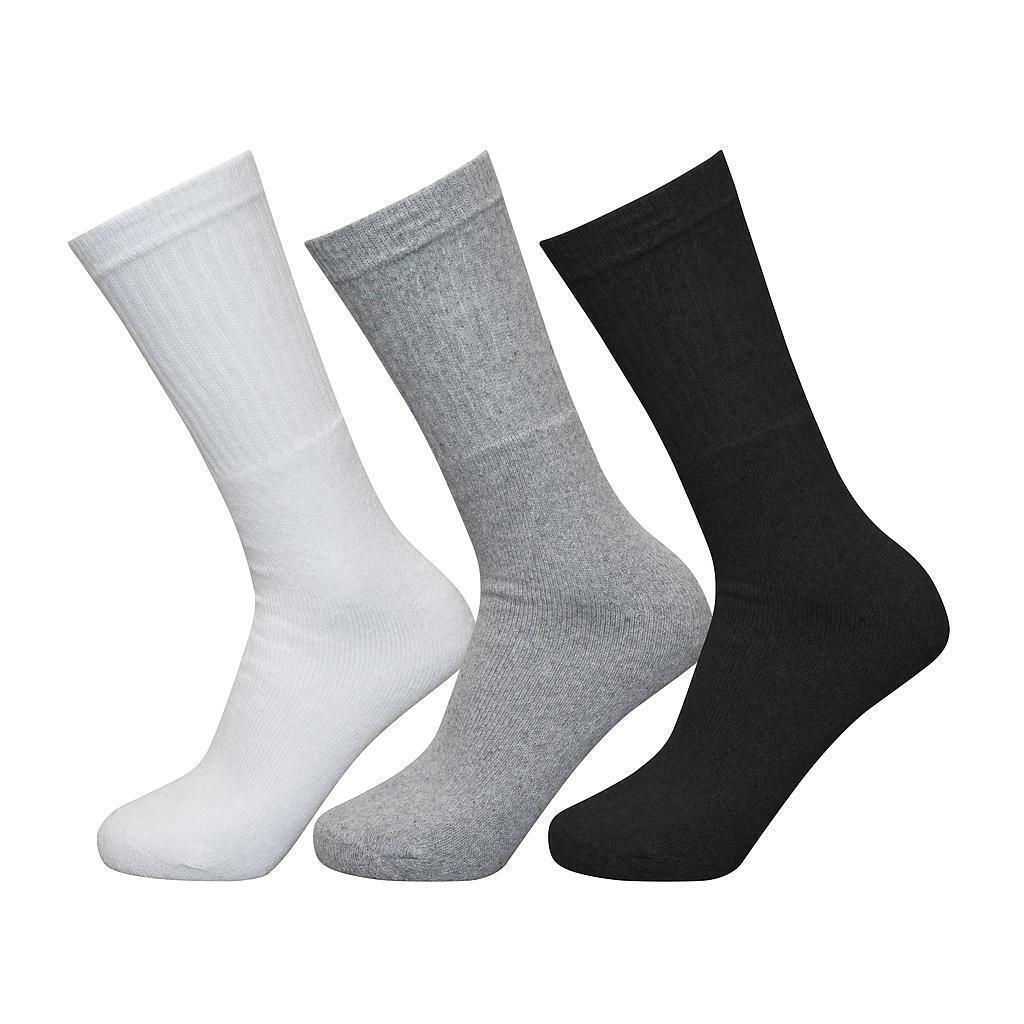 Exceptio Childrens/Kids Multi Sport Crew Socks (Pack Of 3) (Black/Grey/White) (12 UK Child-4 UK)