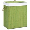 Bamboo Laundry Basket with 2 Sections Green 100 L vidaXL