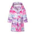 StrapsCo Boys Girls Bathrobes Soft Hooded Sleepwear Robe With Pockets (Pink Fish, 120cm)