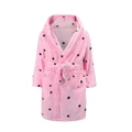 StrapsCo Boys Girls Bathrobes Soft Hooded Sleepwear Robe With Pockets (Pink Dots, 130cm)