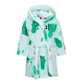 StrapsCo Boys Girls Bathrobes Soft Hooded Sleepwear Robe With Pockets (Green Crocodile, 130cm)