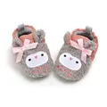 StrapsCo Infant Baby Boys Girls Slippers Non Slips Bottom Winter Booties House Shoes (OwlGrey, 11)