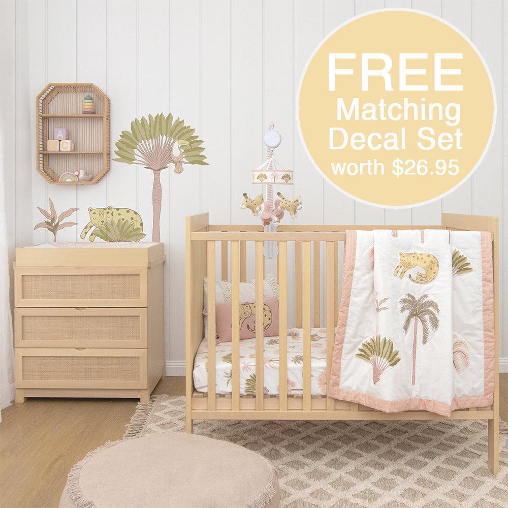 Lolli Living | 4-Piece Nursery Set - Tropical Mia + Free Matching Decal Set