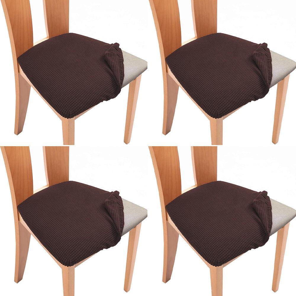 Set of 4 Pcs Stretch Dining Chair Covers Coffee
