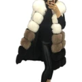 Strapsco Womens Waistcoat Faux Fur Sleeveless Jacket (White Camel and Black, 3XL)