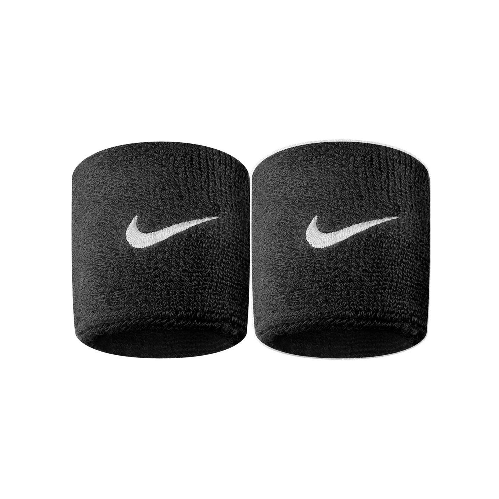Nike Swoosh Wristband (Pack of 2) (Black/White) (One Size)