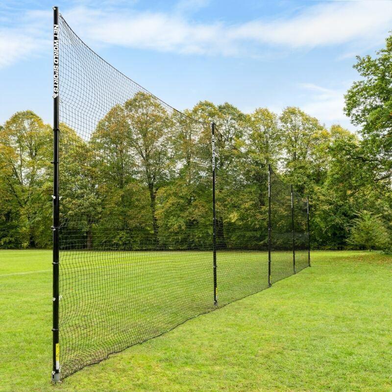 Pro Socketed STOP THAT BALL™ - Ball Stop Net & Posts [10/12/16ft High] [Net Height:: 10ft] [Net Length :: 80ft] [Net Type: Cricket - 48mm (2")]