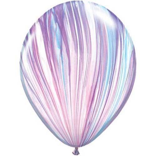 Marble Pink, Purple, Blue Agate Latex Balloon 5 Pack