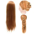 1pc Salon Manican Head Hair Hairdressing Mannequin Blonde Hair Mannequin Head Hairdresser Practice Head Hair Hair Styling Doll Head