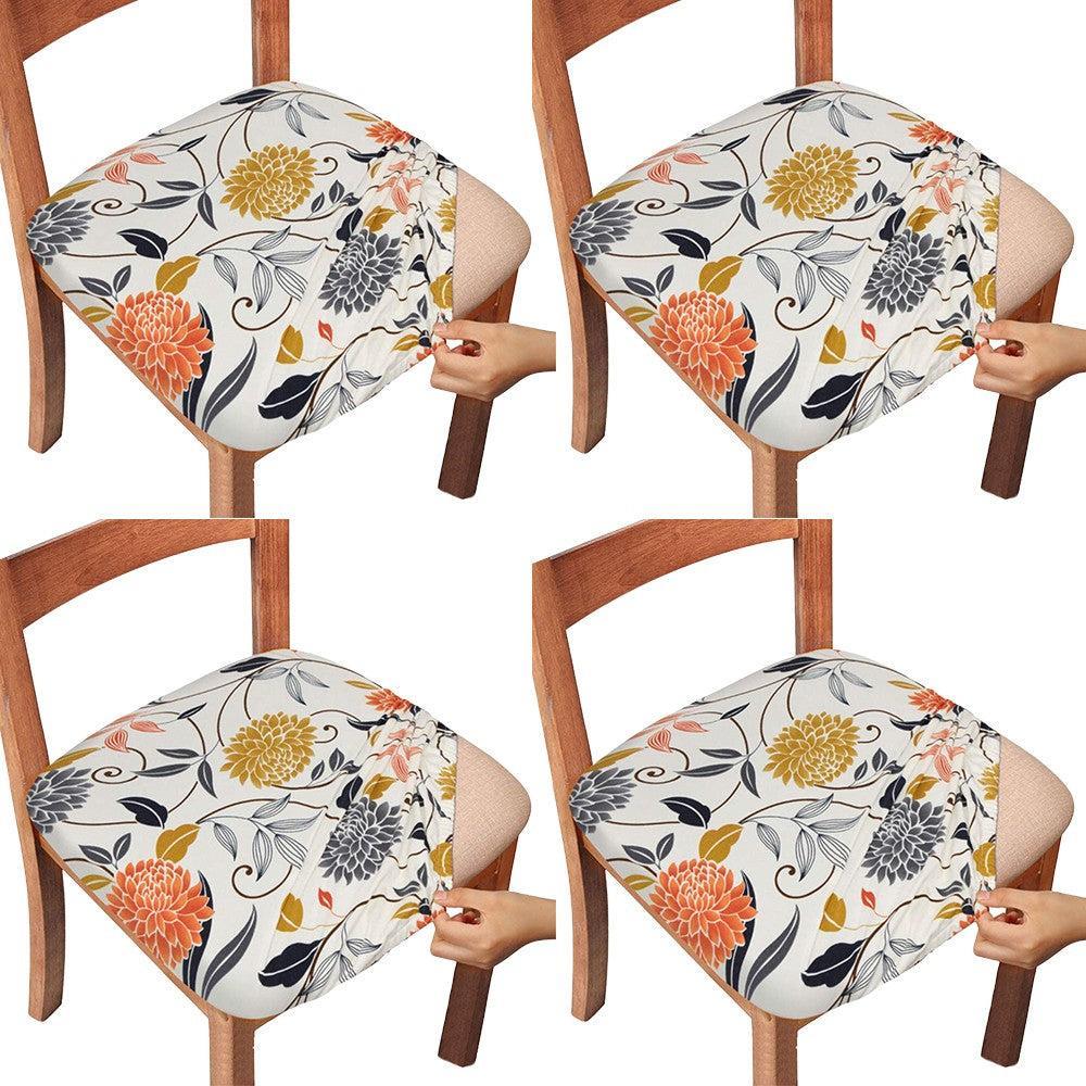 4Pcs Stretch Printed Chair Covers Chair Protector Cover Seat Slipcovers-Style 1