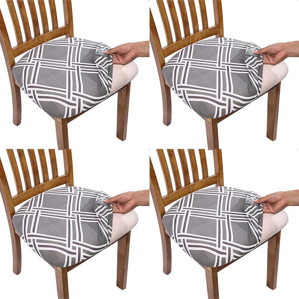 4Pcs Stretch Printed Chair Covers Chair Protector Cover Seat Slipcovers-Style 4