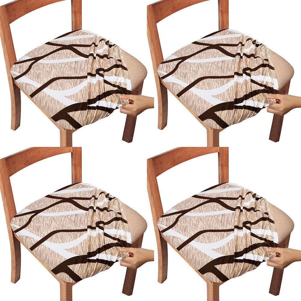 4Pcs Stretch Printed Chair Covers Chair Protector Cover Seat Slipcovers-Style 6