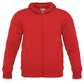 B&C Mens Monster Full Zip Hooded Sweatshirt / Hoodie (Red) (S)
