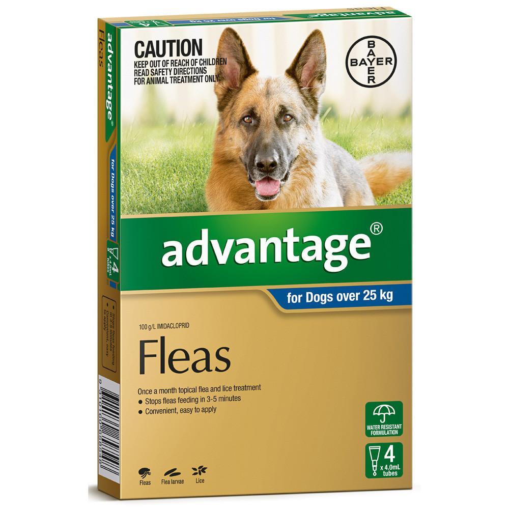 Advantage Fleas for Dogs Over 25kg - 4 Pack