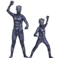 GoodGoods Kids Boys Black Panther Cosplay Costumes Outfits Sets Superhero Dress Jumpsuit (13-14 Years)