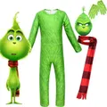 GoodGoods Kids Boys The Grinch Cosplay Costume Fancy Dress Xmas Party Jumpsuit Romper Set (9 - 10 Years)