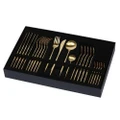 Cutlery Set with Matte Polish, 24 Piece (Gold)
