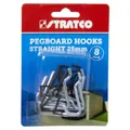 Stratco Pegboard Hooks Straight 8 Pieces 25mm