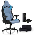 KARNOX Gaming Chair Ergonomic Office Chair Cloth 4D Armrests Recliner Chair Aluminum Base Bluish Grey