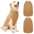 Goodgoods Puppy Dog Clothes Knit Crochet Jumper Sweater Pullover Vest Tops Pet Apparel(Beige* XL)