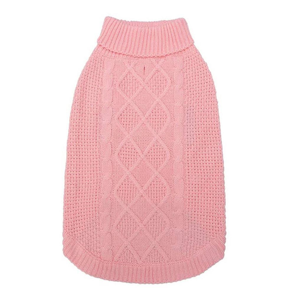 Goodgoods Puppy Dog Clothes Knit Crochet Jumper Sweater Pullover Vest Tops Pet Apparel(Pink* L)