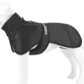 Goodgoods Winter Pet Dog Vest Coat Jacket High Neck Outdoor Clothes Warm Puppy Apparel(Black* 6XL)
