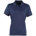 Premier Womens/Ladies Coolchecker Short Sleeve Pique Polo T-Shirt (Navy) (2XL)