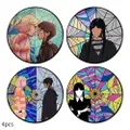 Vicanber Unisex Young The Cartoon Badge Of The Dangs Family Brooch 4pcs Daily Cosplay Party