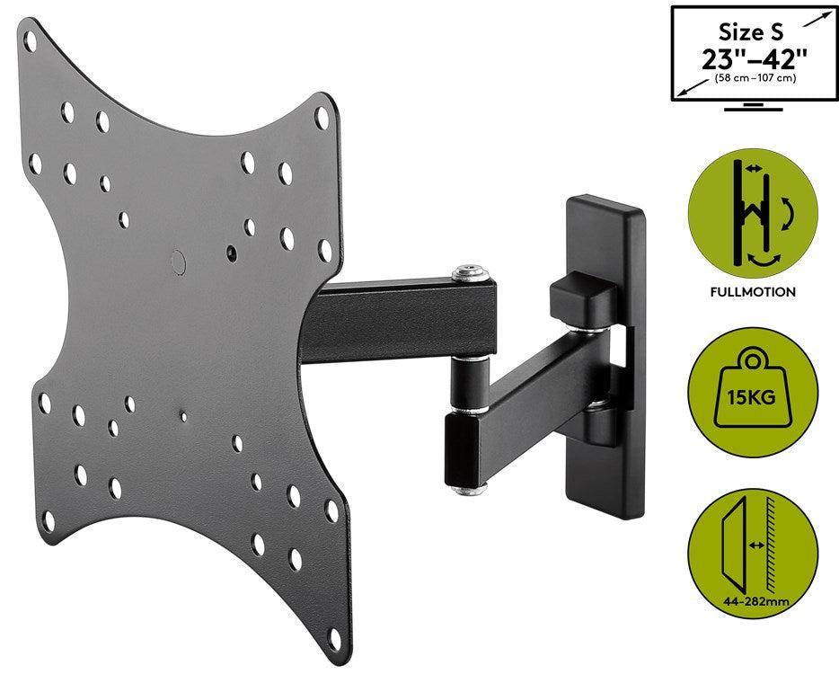 Goobay TV Wall Mount Basic FULLMOTION (S) Fully Movable Double Arm Joint for TVs 23 to 42 inch