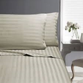 In2Linen SUPER King COMBO FITTED SET 50 CM WALL | Paris Stripe 500 thread count - Linen