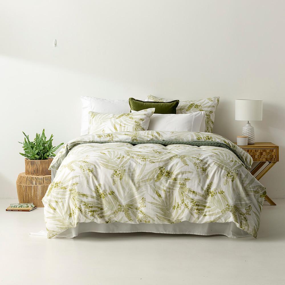 In2linen Palm 100% Organic Cotton Quilt Cover Set | Green
