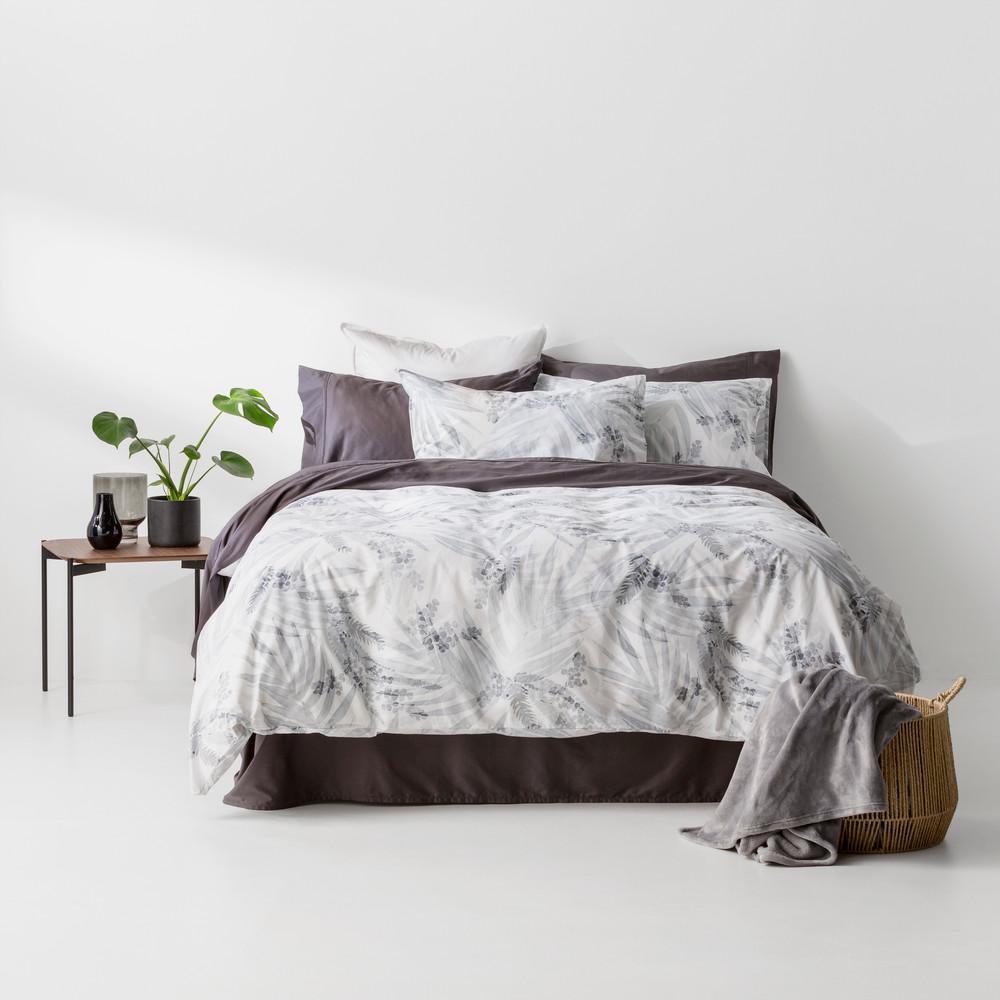 In2linen Palm 100% Organic Cotton Quilt Cover Set | Grey