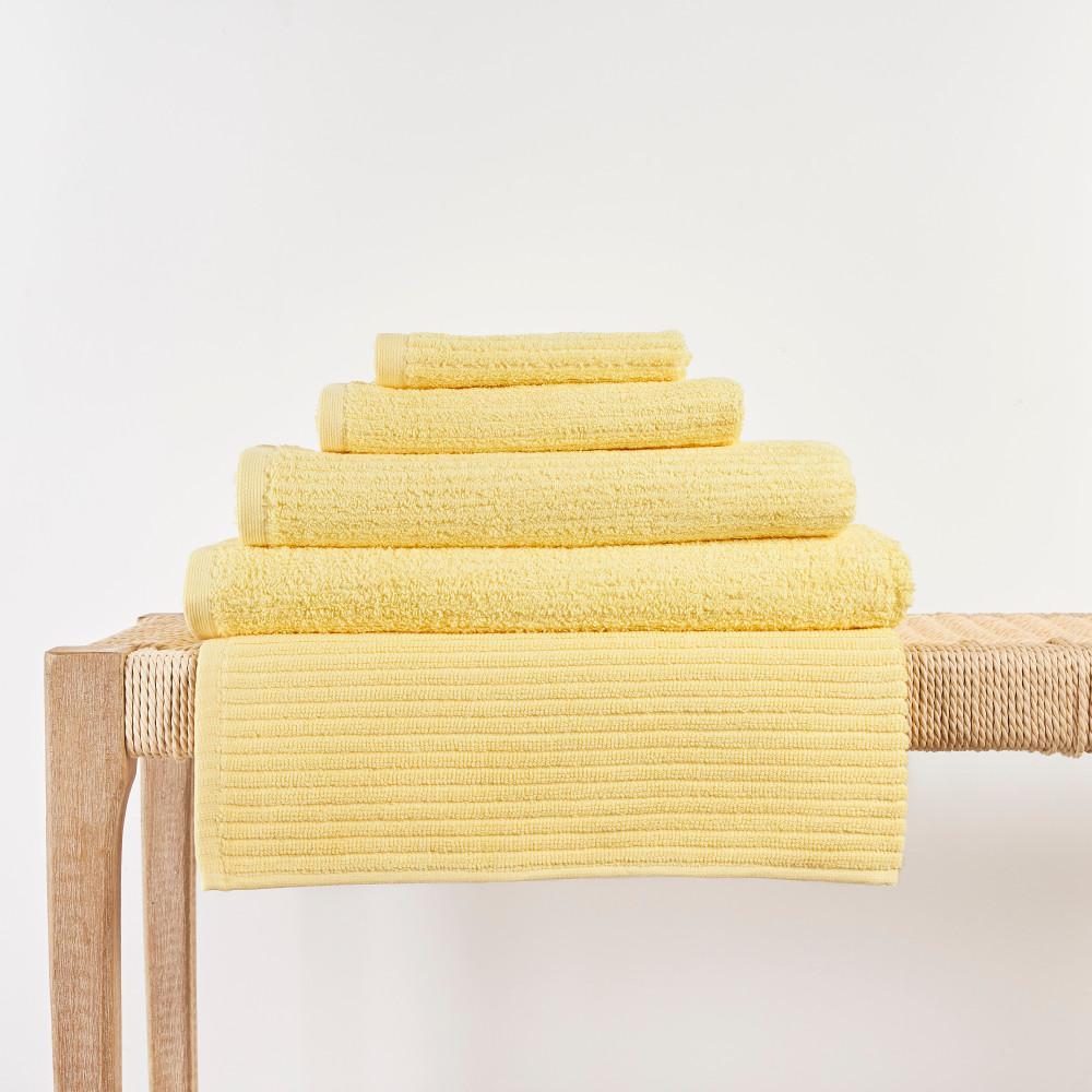 In2linen Classic Egyptian Cotton Ribbed Towel Range | Yellow Butter