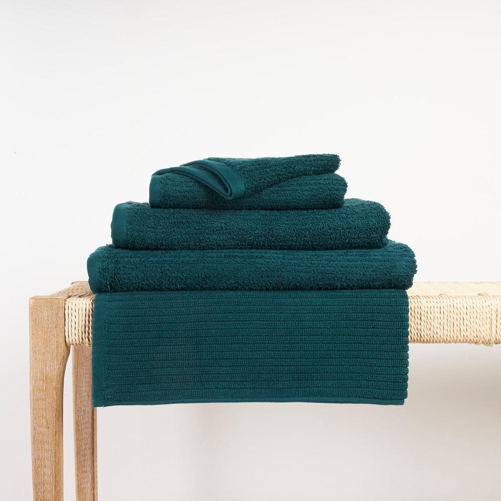 In2linen Classic Egyptian Cotton Ribbed Towel Range | Teal Green